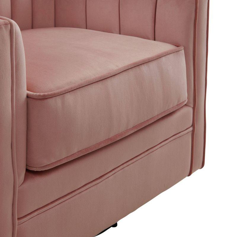 Lawson Swivel Chair Pink - Picket House Furnishings: Upholstered Velvet Accent for Living Room, Foam Filled
