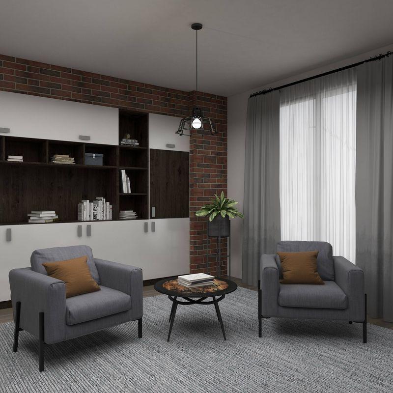 Wood and Iron Coffee Table Gray - Olivia & May: Mid-Century Modern, Oil Rubbed Finish, Tapered Legs