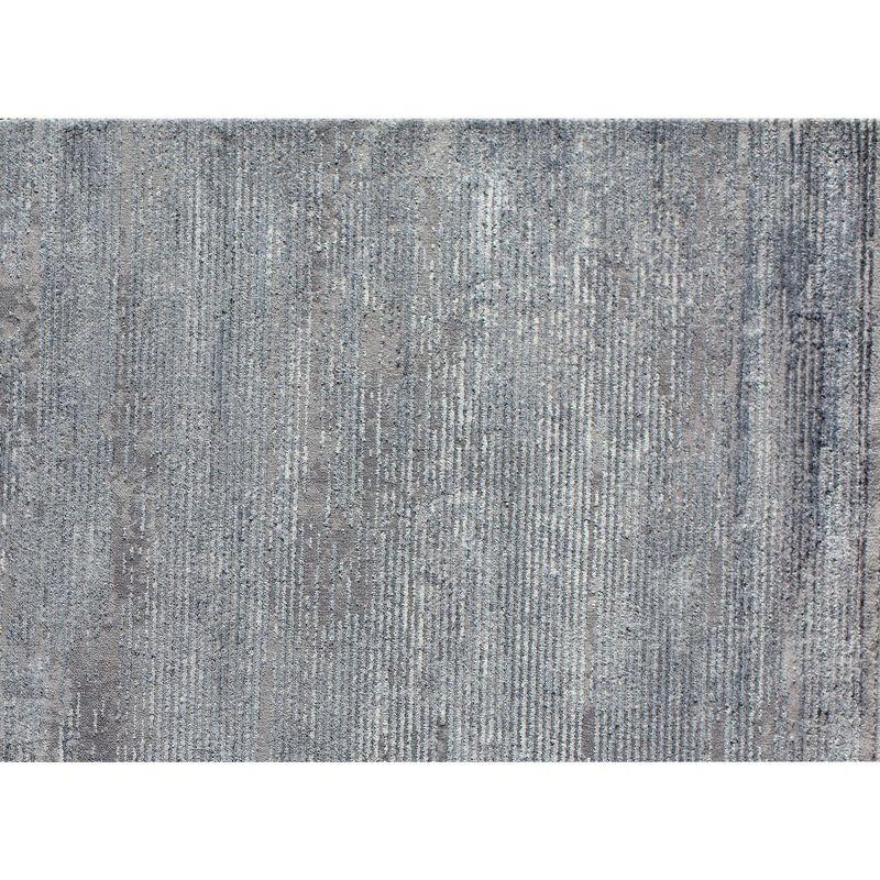 Gray Abstract 5' x 7' Stain-Resistant Synthetic Area Rug