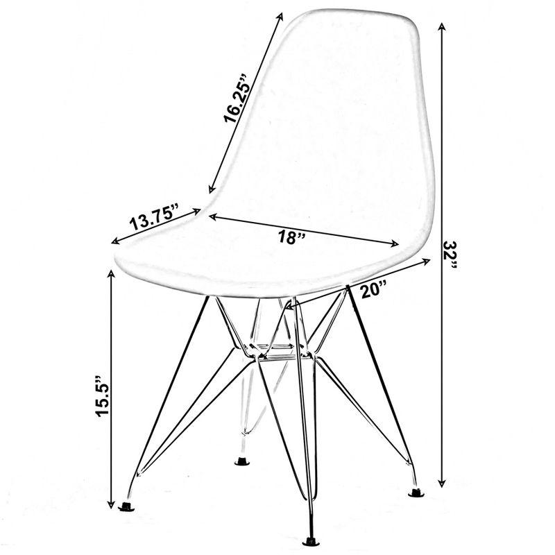 ErgoFlex Matte Black Polypropylene Mid-Century Side Chair, Set of 4