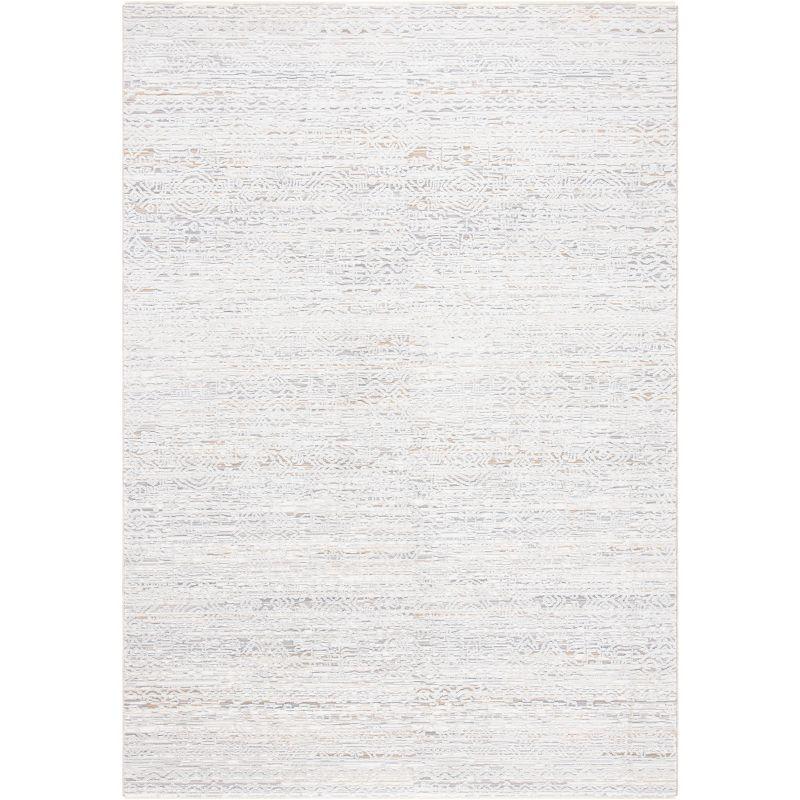 Ivory Beige Hand-Knotted Wool Viscose Area Rug 4'x6'