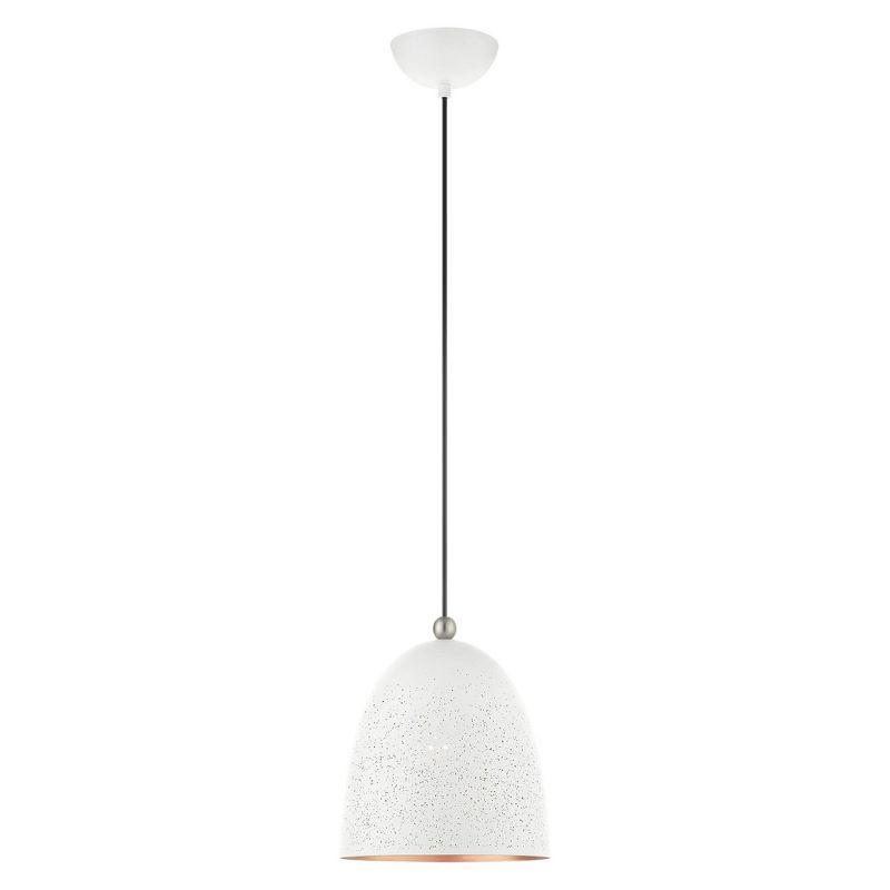 Livex Lighting Arlington 1 - Light Pendant in  White/Brushed Nickel