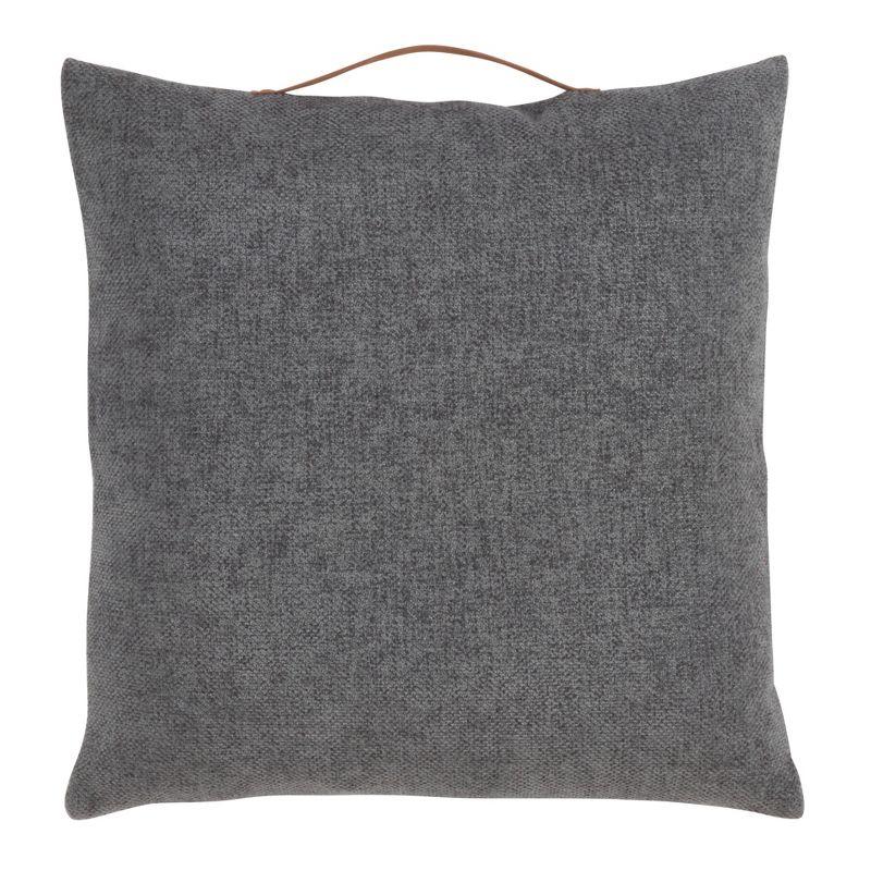 18"x18" Chenille with Handle Poly Filled Square Throw Pillow - Saro Lifestyle