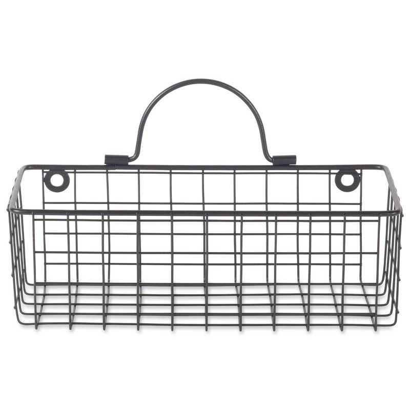Small Black Wire Wall Basket Set/2