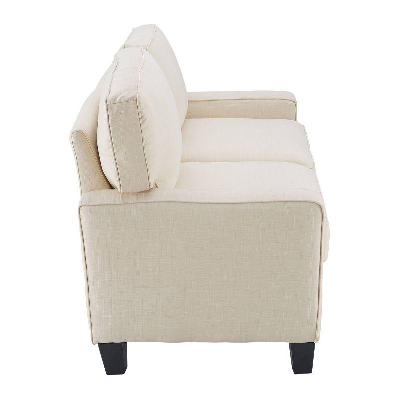 Palisades Light Cream Linen 73" Compact Sofa with Removable Cushions