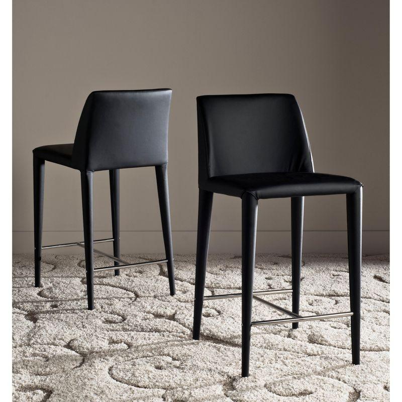Garretson Counter Stool (Set of 2) - FOX2021 - Black - Safavieh Couture