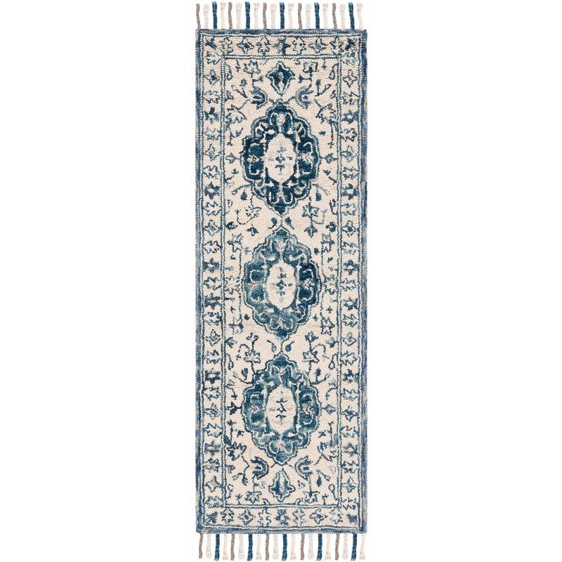 Aspen APN125 Hand Tufted Indoor Runner Rug - Ivory/Blue - 2'3"x11' - Safavieh