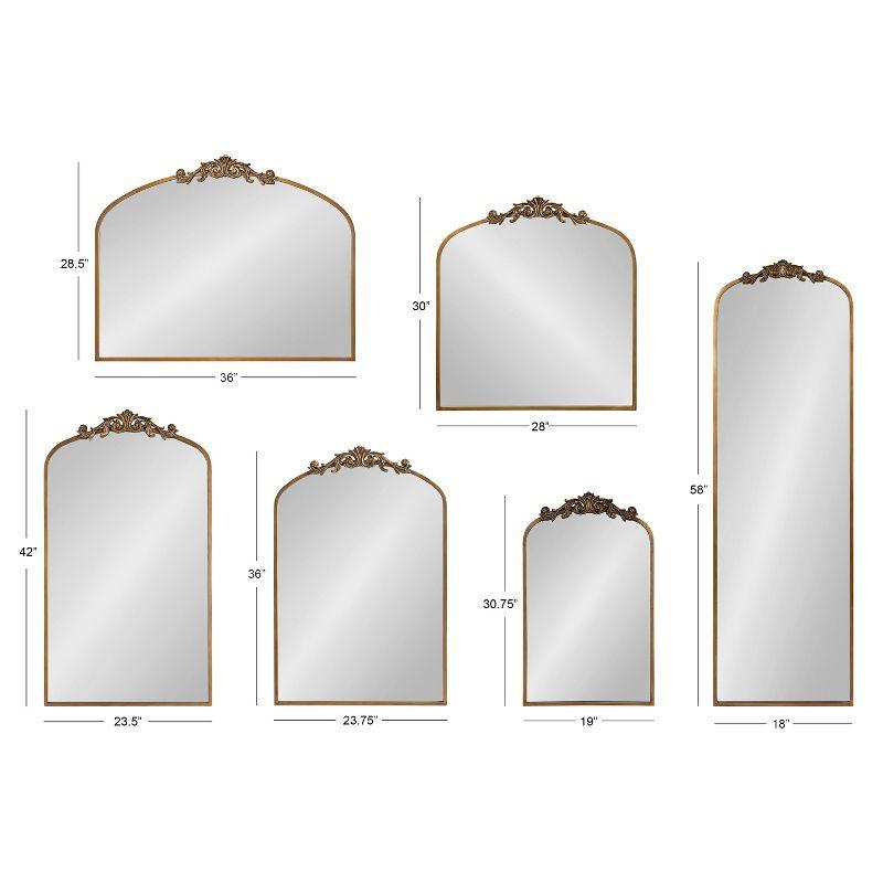 Kate & Laurel All Things Decor 28"x30" Arendahl Traditional Arch Mirror Gold: Baroque-Inspired, No Assembly Required
