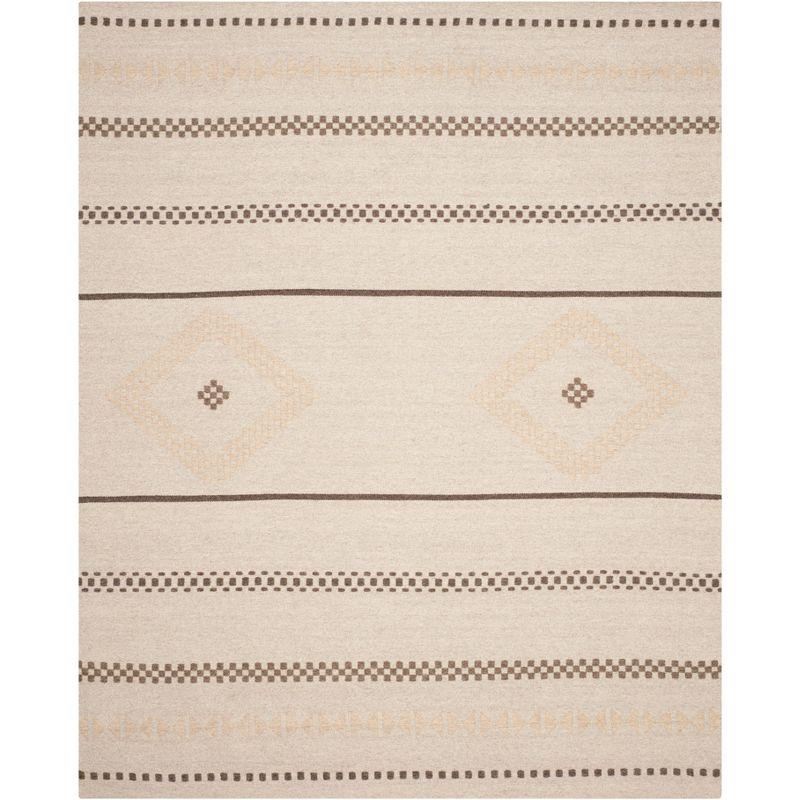 Sublime Handmade Wool Flat Weave Reversible Rug, Natural, 8' x 10'