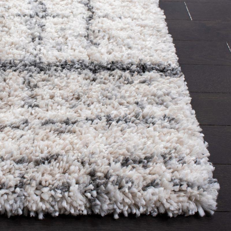 Fontana Shag FNT855 Power Loomed Area Rug - Ivory/Grey - 5'3"x5'3" - Safavieh.