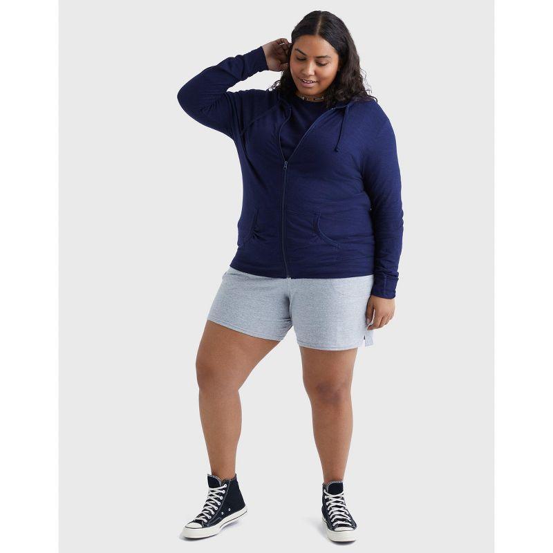 Hanes Just My Size Women's Full-Zip Slub Hoodie (Plus ) Navy 5X