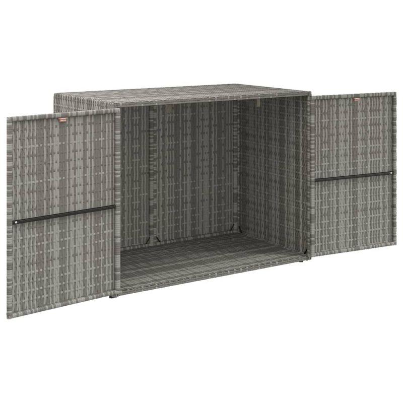 vidaXL Durable Gray Garden Storage Cabinet - Weather-Resistant Poly Rattan Material - Compact and Spacious with Easy Assembly
