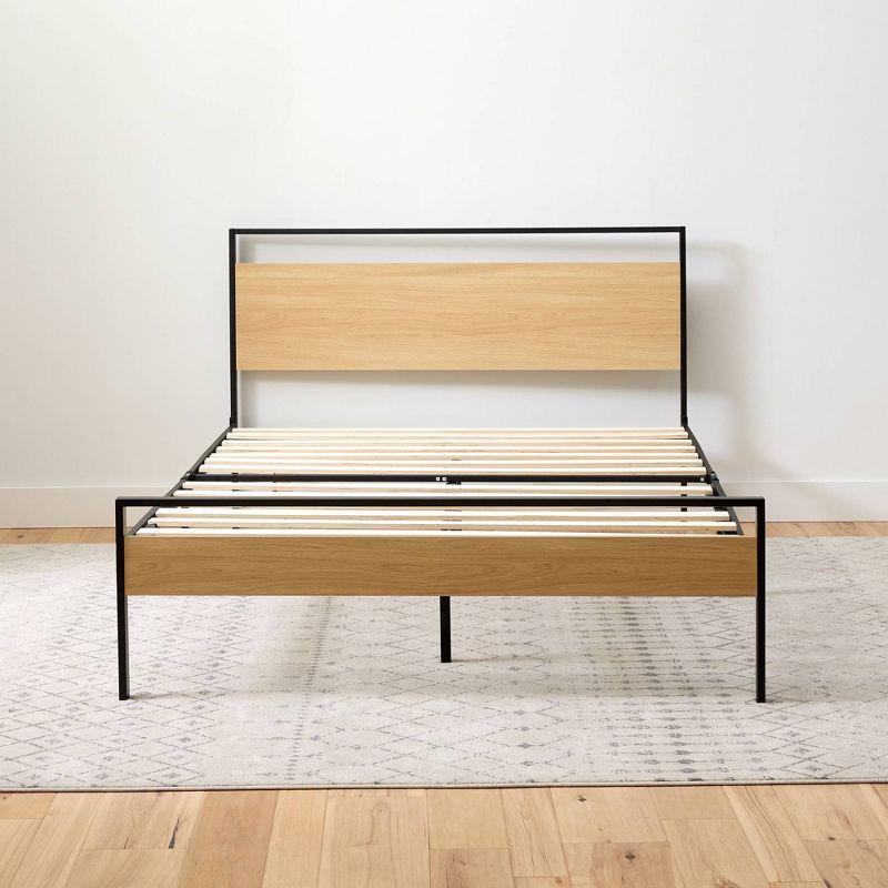 Nora Metal and Wood Platform Bed Frame - Brookside Home