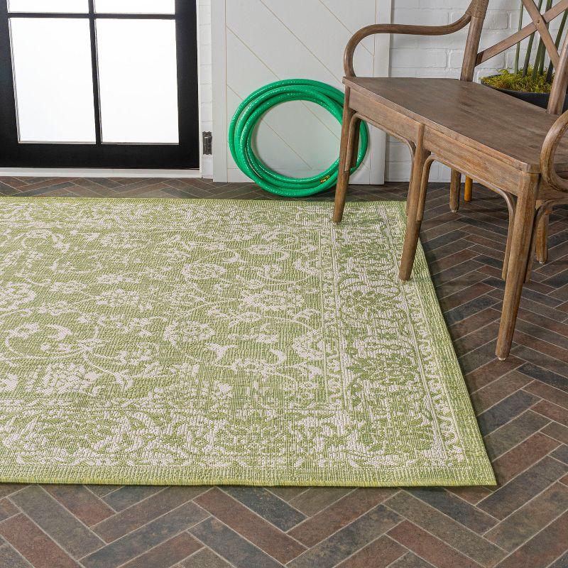 Tela Bohemian Inspired Textured Weave Floral Indoor/Outdoor Area Rug - JONATHAN Y