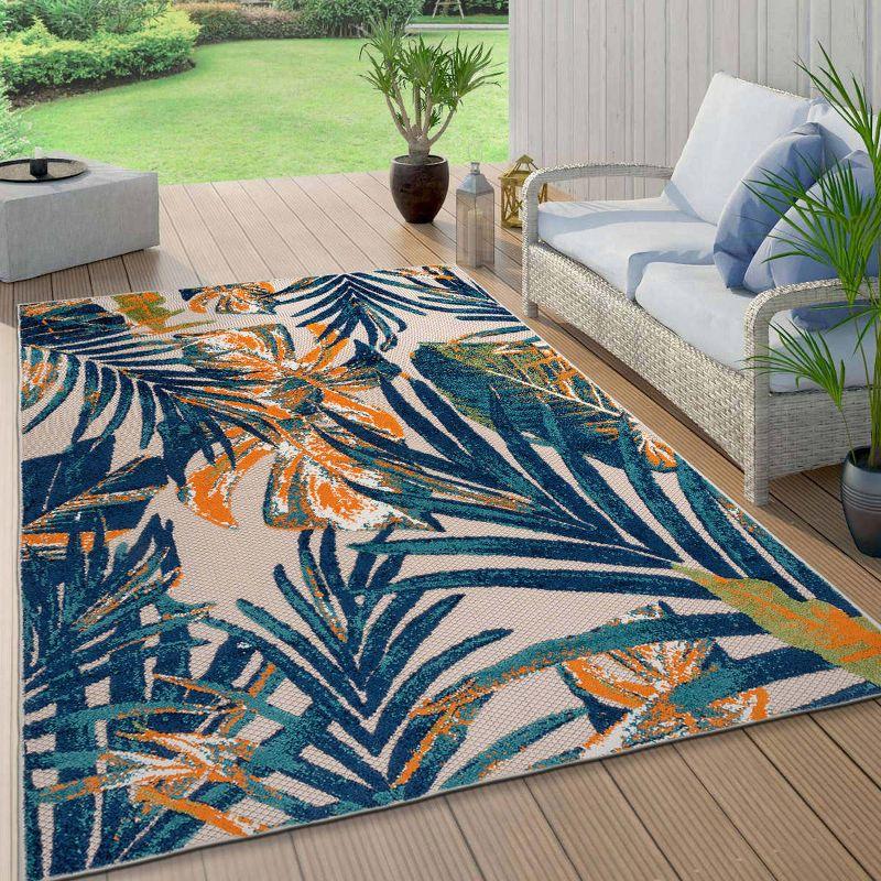 World Rug Gallery Floral Leaves Indoor/Outdoor Area Rug - Multi 7'10" x 10'