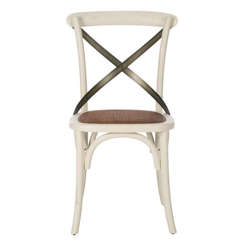 Franklin 18" H X-Back Farmhouse Dining Chair (Set of 2) - AMH9501 - Antique White - Safavieh Couture