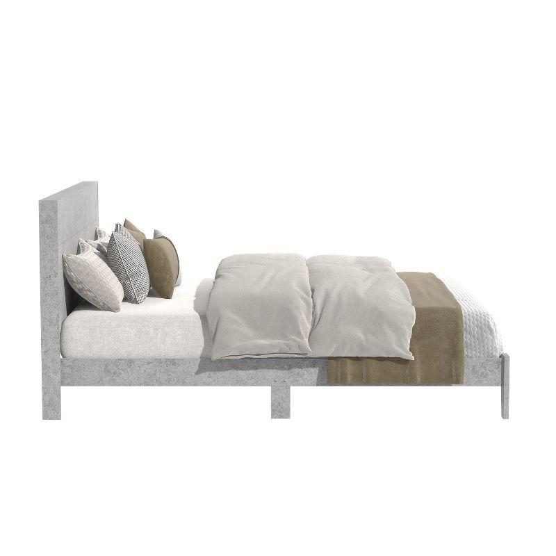 Galano Layton Wood Frame Queen Platform Bed with Headboard in Knotty Oak, Dusty Gray Oak, White, Black, Oslo Oak, Concrete Gray