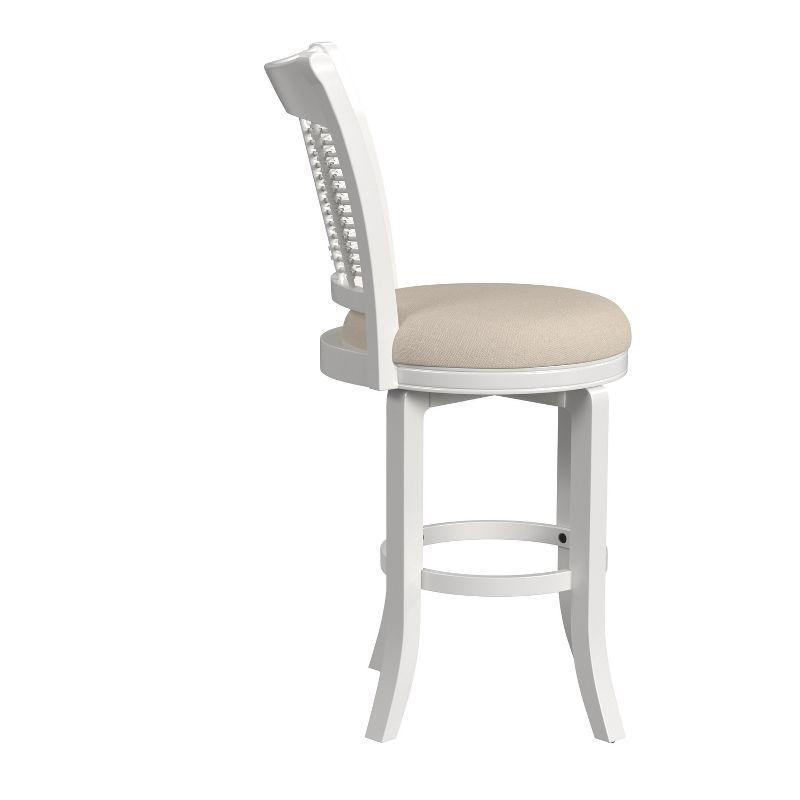 Bayberry Wood Bar Height Swivel Stool White - Hillsdale Furniture: Upholstered, Farmhouse Style, 250lb Capacity