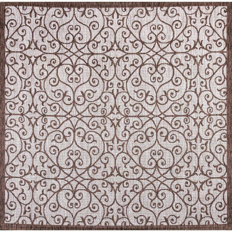 Madrid Vintage Filigree Textured Weave Indoor/Outdoor Area Rug - JONATHAN Y