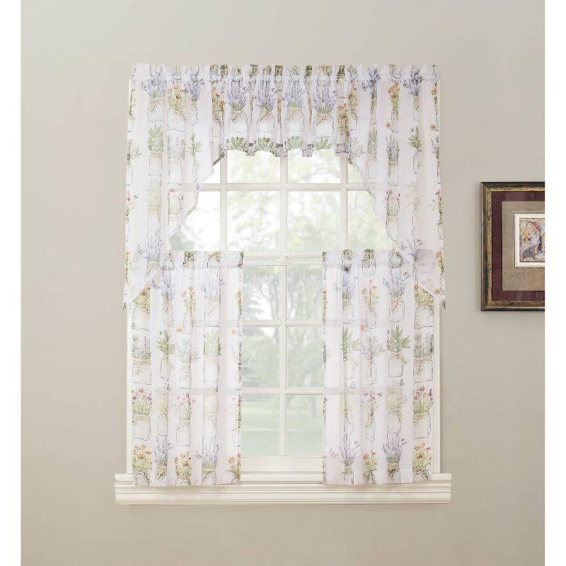 54"x38" No. 918 Eves Garden Kitchen Window Swag Valance White