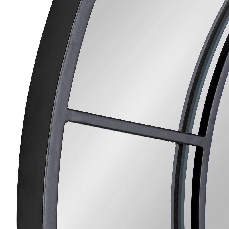 30" Kaveena Round Wall Mirror Black - Kate & Laurel All Things Decor: Modern Metal Frame, No Assembly Required