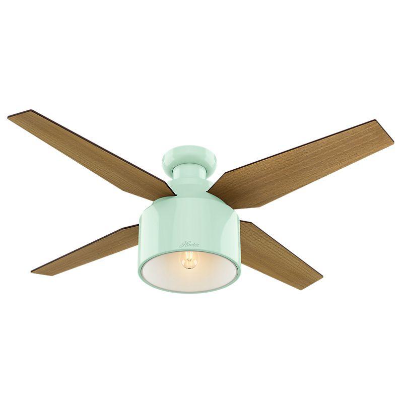 52" Cranbrook Mint Low-Profile Ceiling Fan with LED Light & Remote