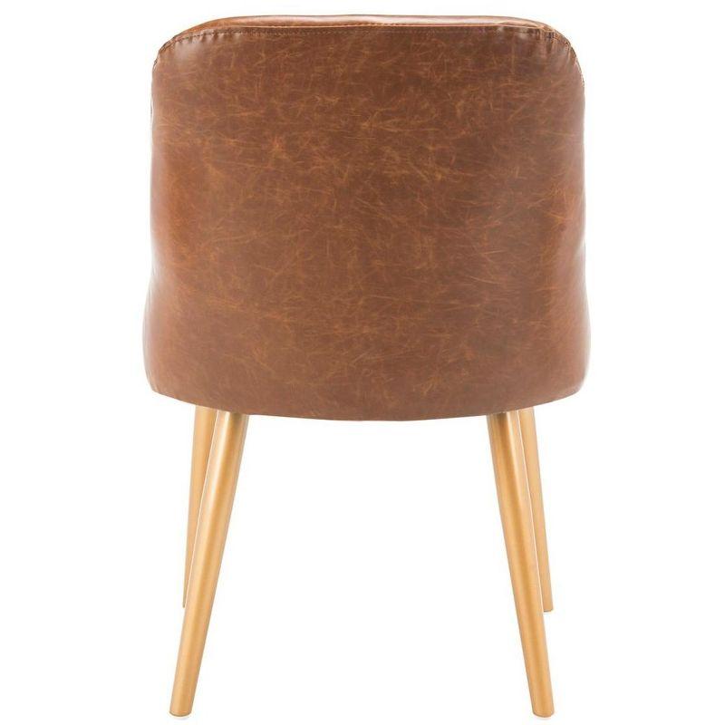 Lulu Upholstered Dining Chair (Set of 2) - DCH6200 - Light Brown/Gold - Safavieh