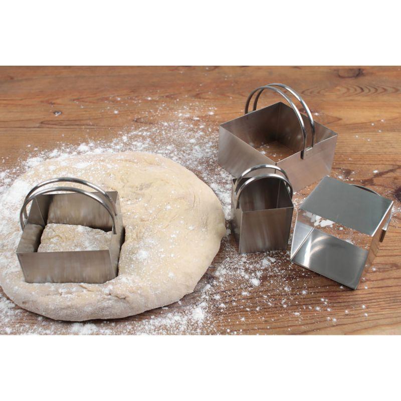 RSVP Endurance Stainless Steel Square Biscuit Cutters, Plain, Set of 4