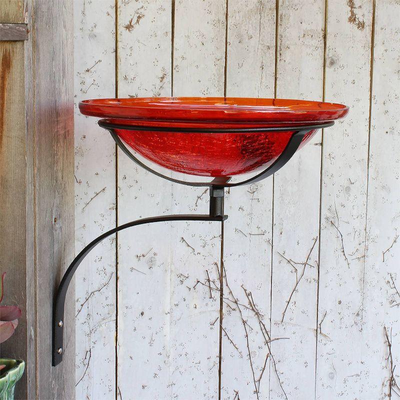 12.5" Reflective Crackle Glass Birdbath Bowl: No Assembly, Outdoor Decor - Achla Designs