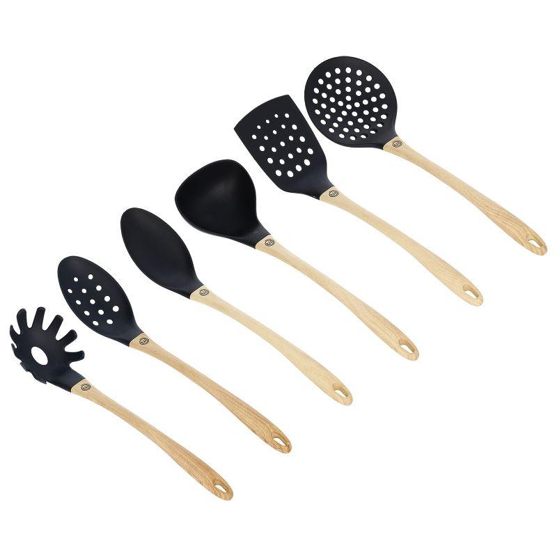 MasterChef® 6-Piece Utensil Set with Ergonomic Soft-Touch Handles in Black