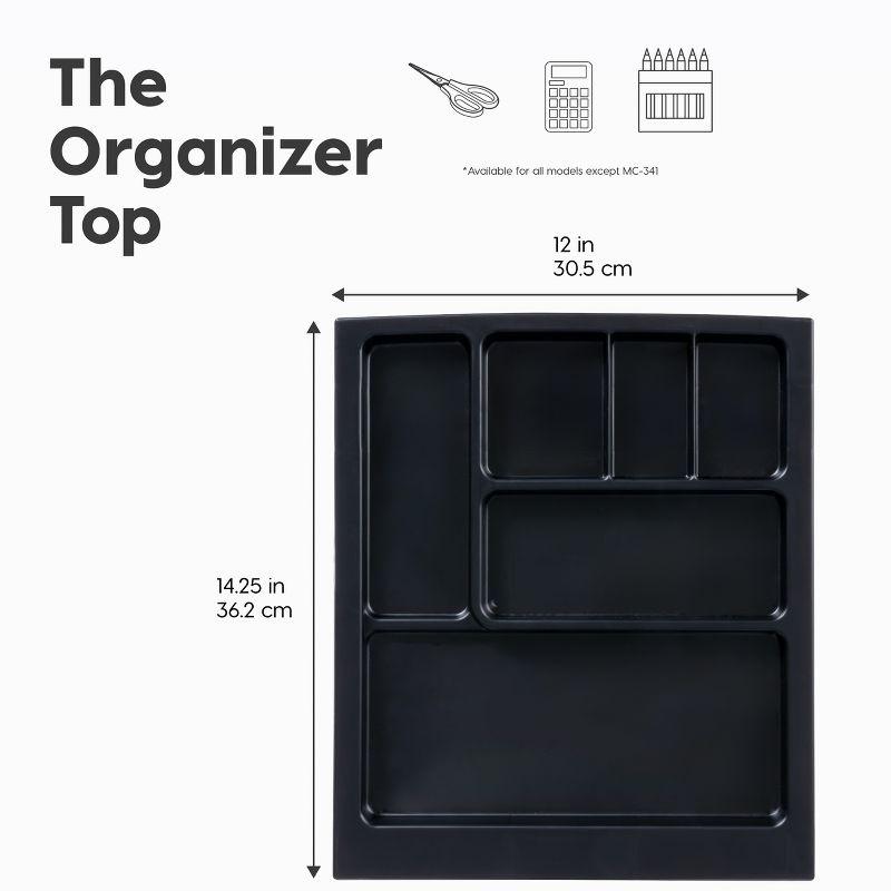 IRIS USA 3-Drawer Storage Cart with Organizer Top with Wheels, Plastic, White