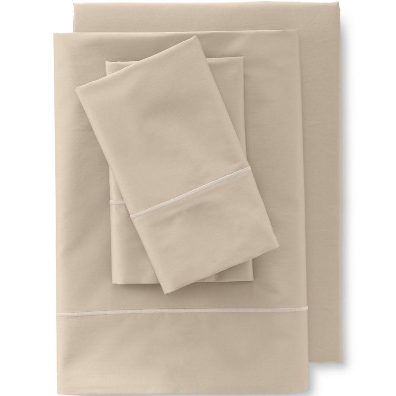 Twin Light Tan Cotton Sateen 3-Piece Bed Sheet Set