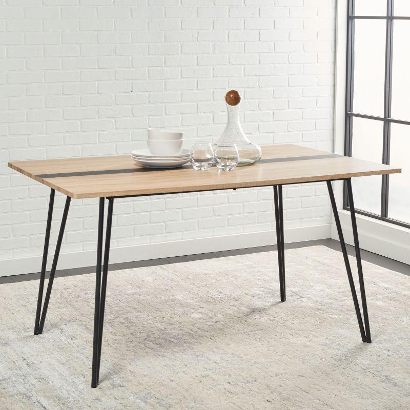 Alarick Dining Table - Natural/Black - Safavieh