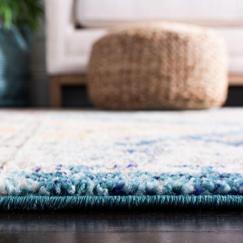 Madison MAD418 Power Loomed Indoor Area Rug - Dark Blue/Yellow - 6'7"x6'7" - Safavieh