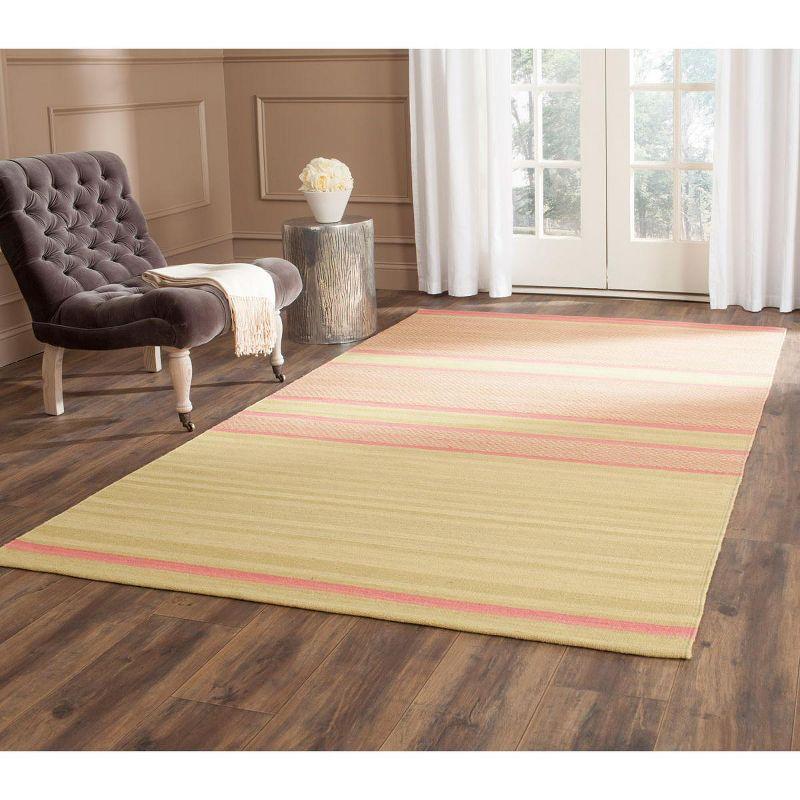 Kilim KLM952 Hand Woven Area Rug - Lime/Pink - 4'x6' - Safavieh.
