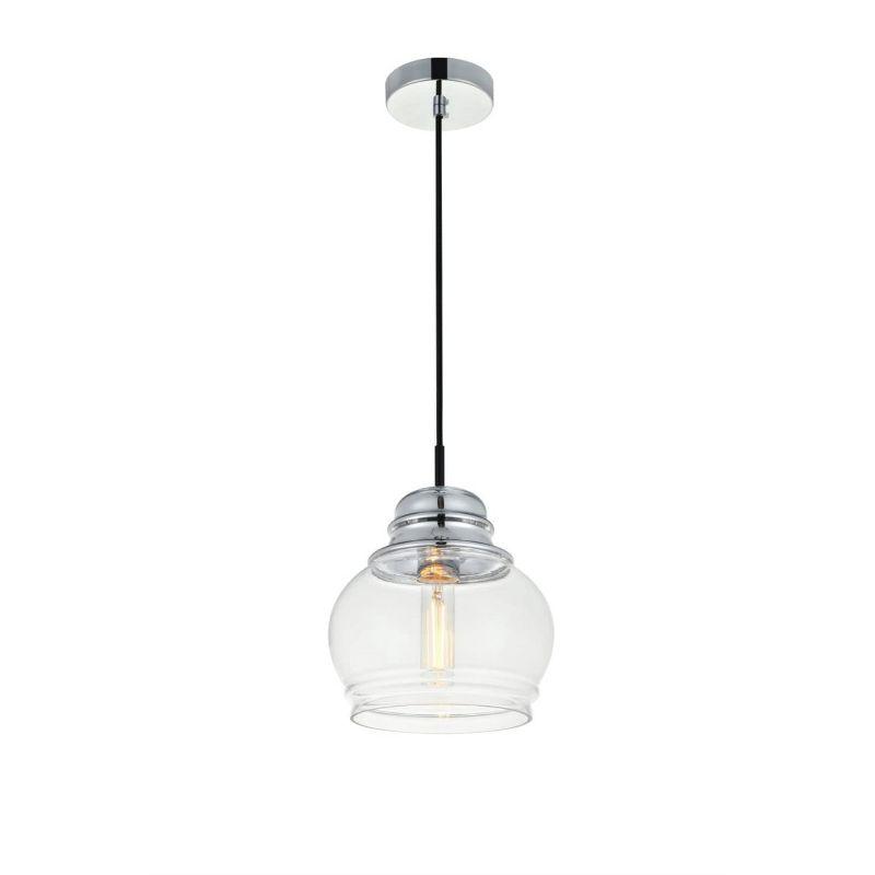 Kenna Black and Clear Glass Adjustable Pendant Light