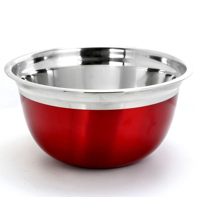 Rosamond Red Stainless Steel 3-Piece Mixing Bowl Set