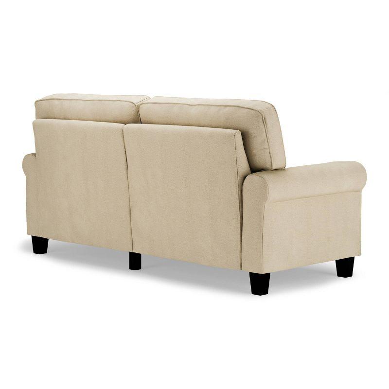 Serta Copenhagen 73" Rolled Arm Sofa, Easy Care Fabric, Soft Pillow Back, Pocket Coil Seat Cushions