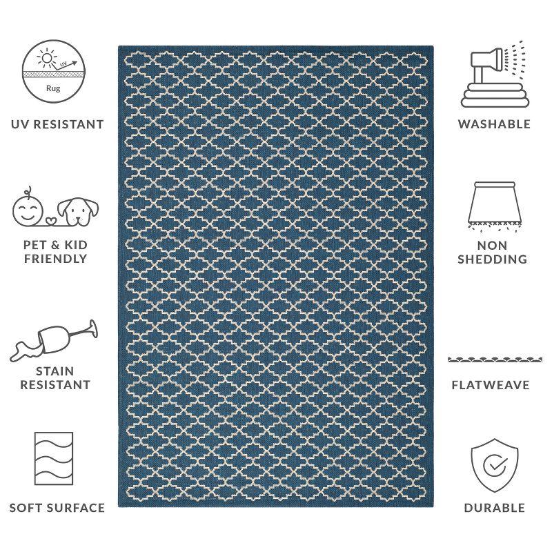 Courtyard CY6919 UV & Stain Resistant Non-Shedding Power Loomed Indoor/Outdoor Accent Rug - Anthracite/Beige - 2'7"x5' - Safavieh