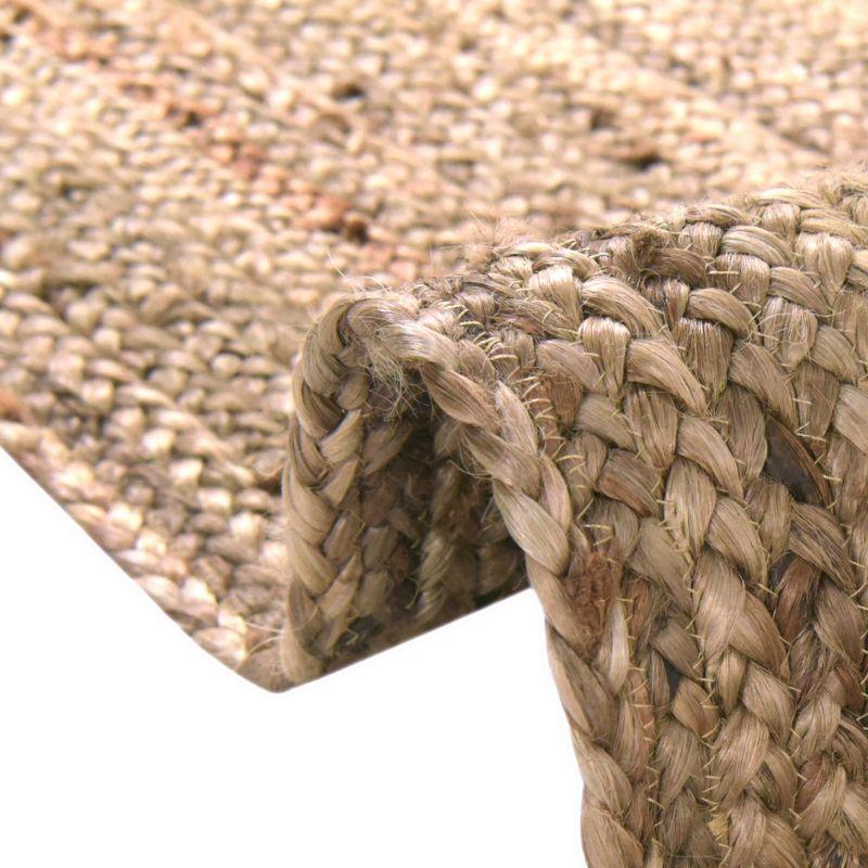 Handmade 10'x10' Braided Jute Square Rug in Natural Brown