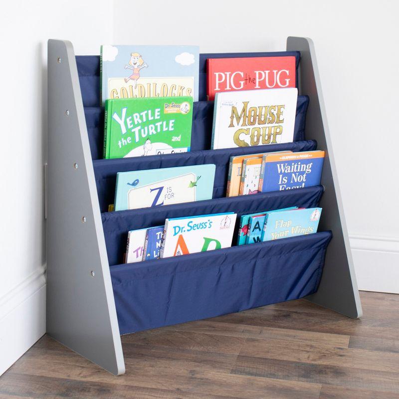 Humble Crew Newport Kids' Bookshelf 4 Tier Book Organizer Navy/Gray