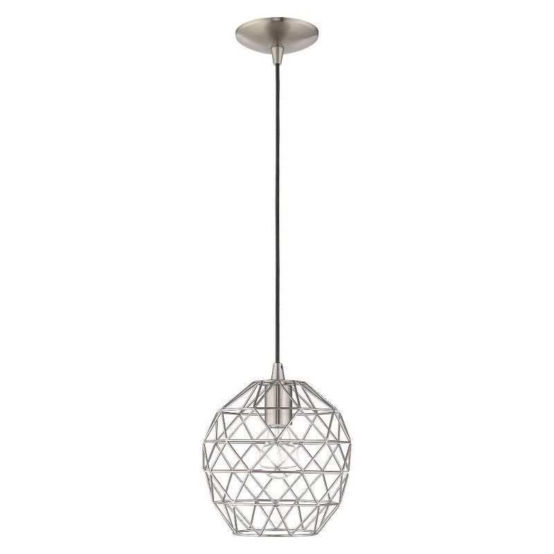 Livex Lighting Geometric Shade 1 - Light Pendant in  Brushed Nickel