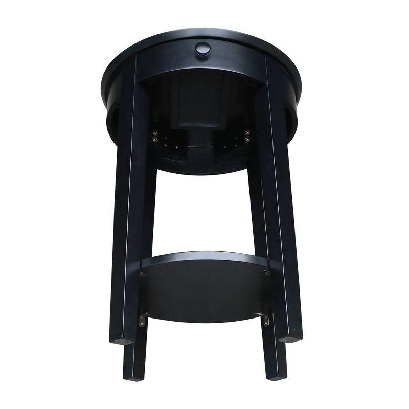 Phillips Accent Table with Drawer Black - International Concepts: Solid Parawood, Mid-Century Modern, Square Shape