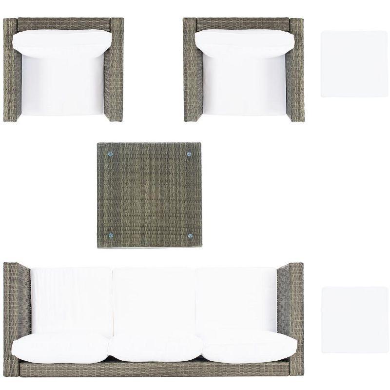 Presla 6 Pc Living Set - Indoor/Outdoor - PAT7715 - Grey Brown/White - Safavieh