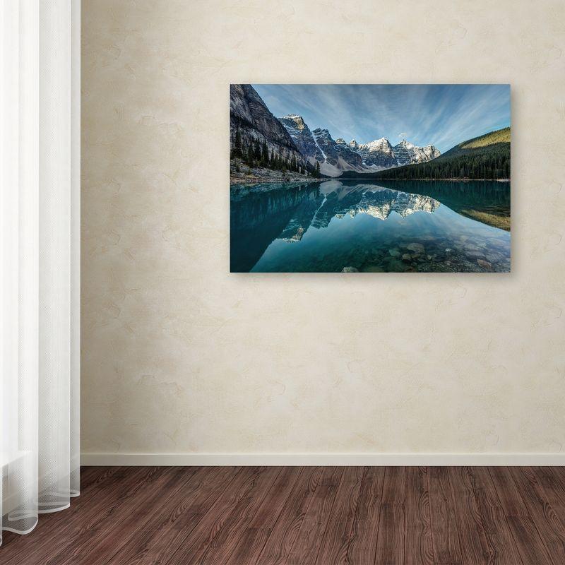 Moraine Lake Reflection Framed Landscape Canvas Print