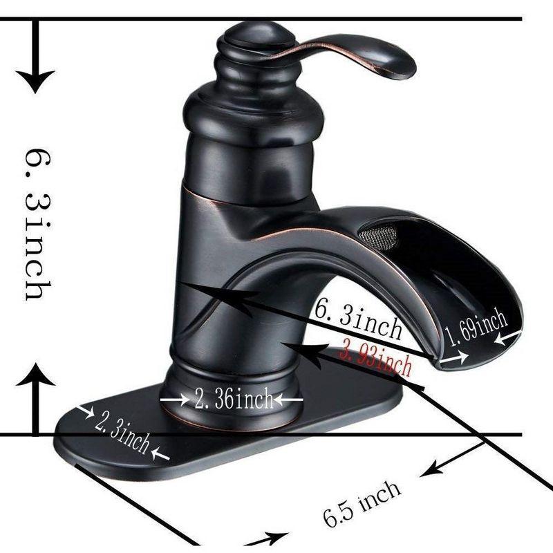 Oil Rubbed Bronze Single Handle Waterfall Bathroom Faucet