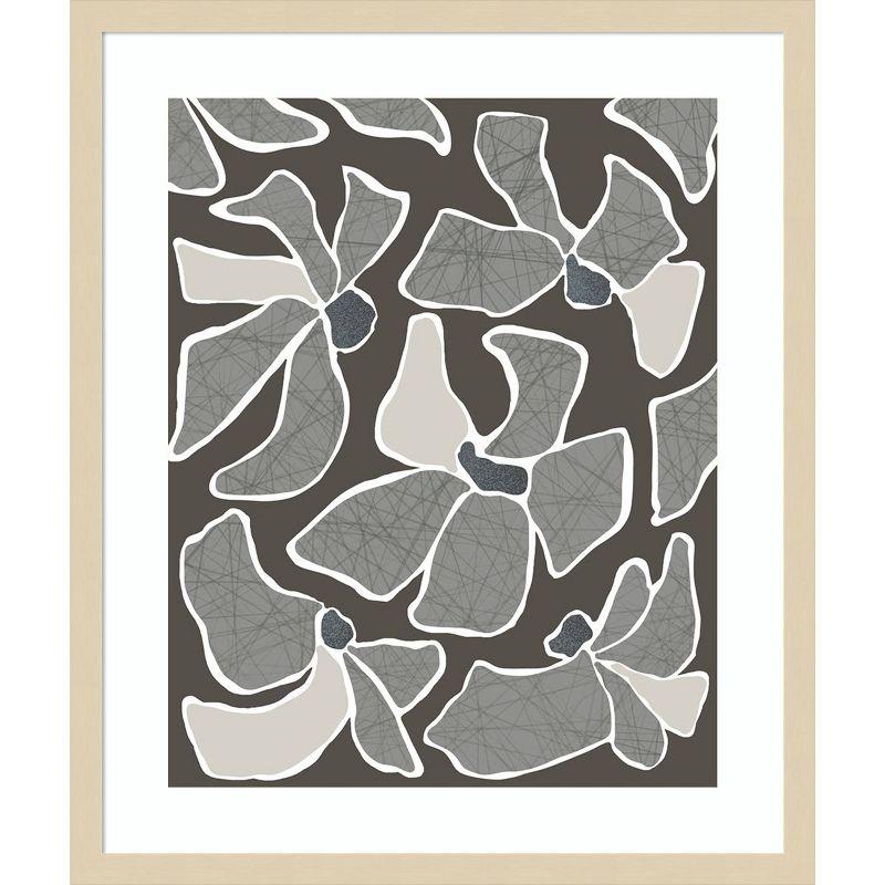 Grey Flower Blooms II by Regina Morre Wood Framed Wall Art Print