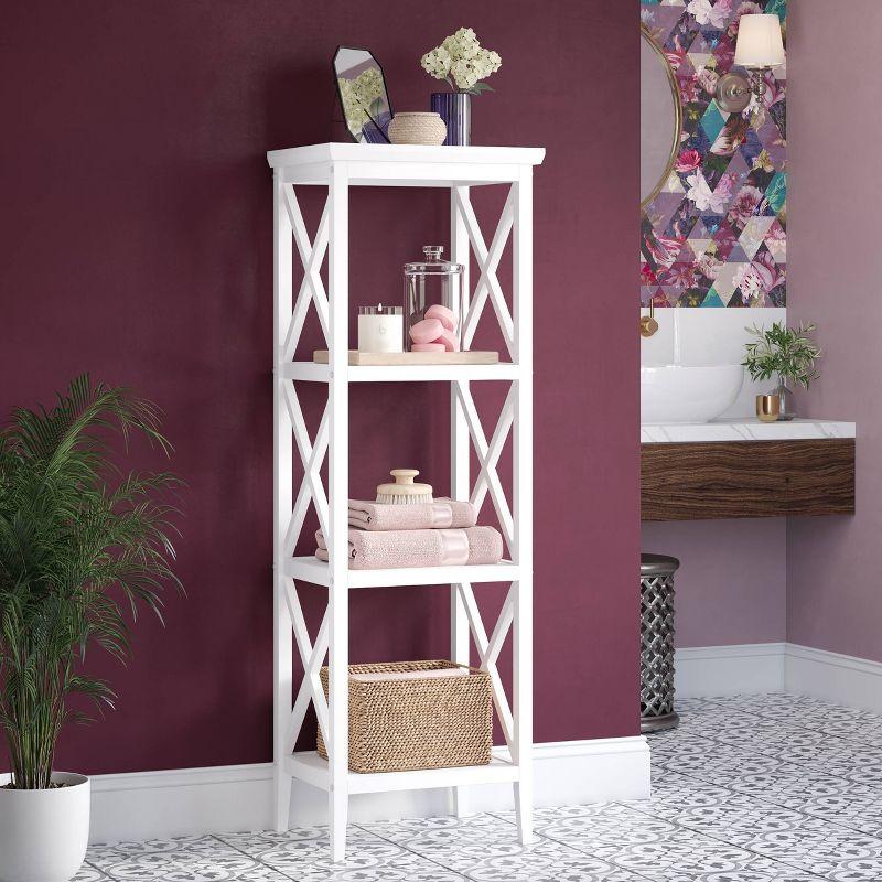 Adjustable White 63" Contemporary Storage Tower