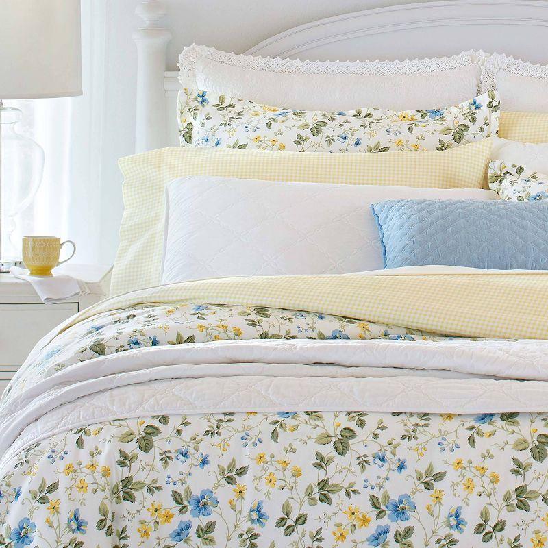 Laura Ashley Meadow Floral Cotton Blue Duvet Cover Set