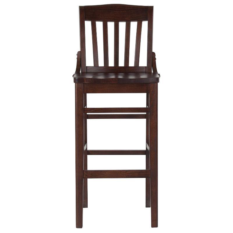 Flash Furniture HERCULES Series School House Back Walnut Wood Restaurant Barstool